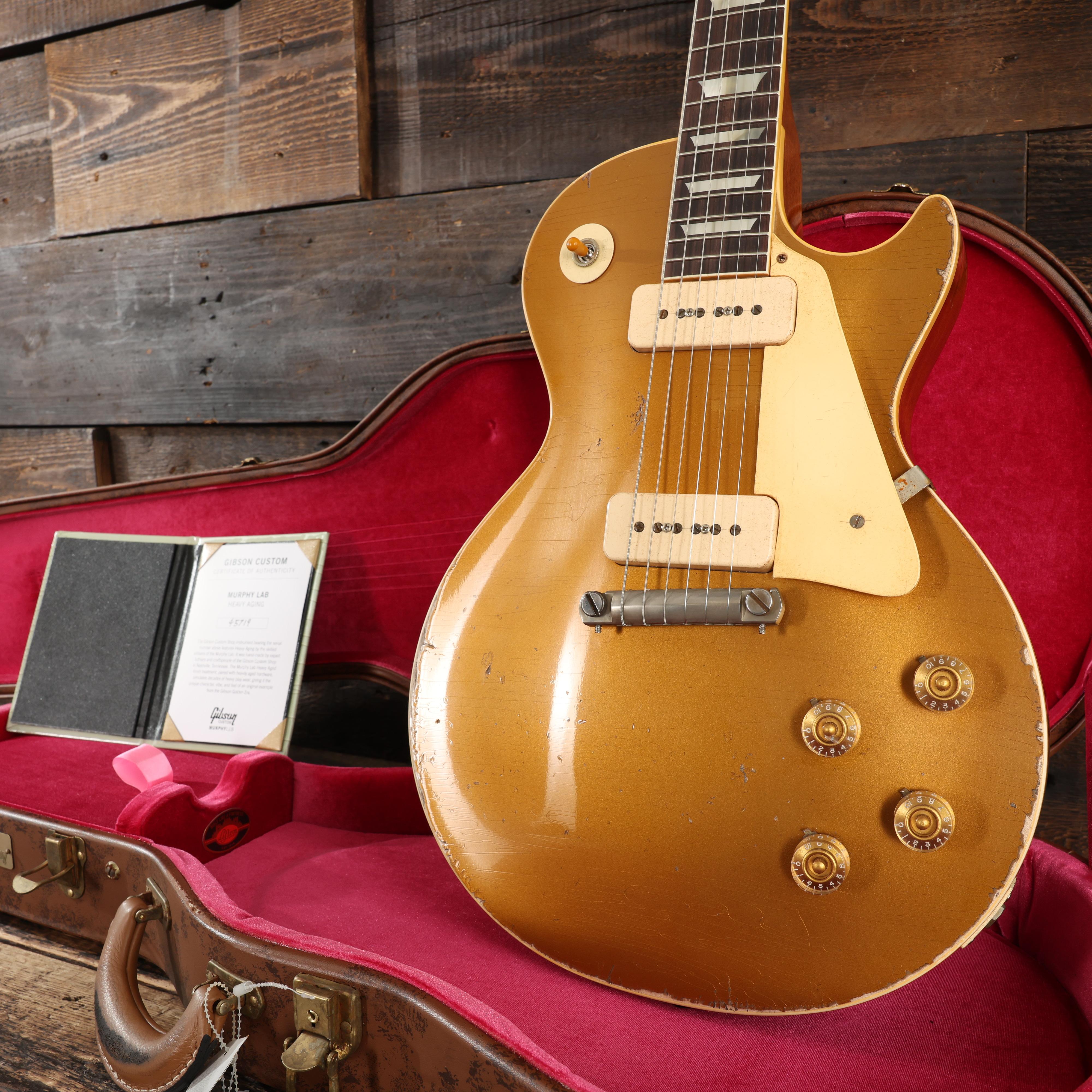 ギター Gibson murphy lab 1954 allgold LIGHTAGED Gibson Custom Shop Murphy Lab 1954 Les Paul Goldtop Reissue Heavy
